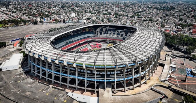 Pronósticos de hoy: vista aérea del Estadio Azteca en la Ciudad de México