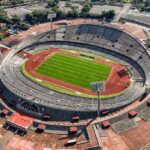 Pronósticos de hoy: vista aérea del Estadio Olímpico Universitario en la Ciudad de México