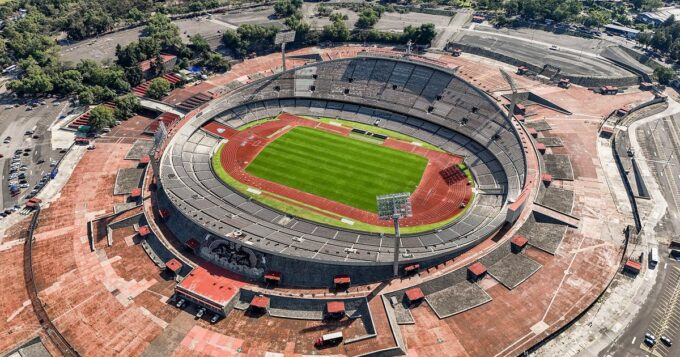 Pronósticos de hoy: vista aérea del Estadio Olímpico Universitario en la Ciudad de México