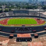 Pronóstico Pumas vs Tigres: el Estadio Olímpico Universitario, casa de los Pumas, visto desde el aire