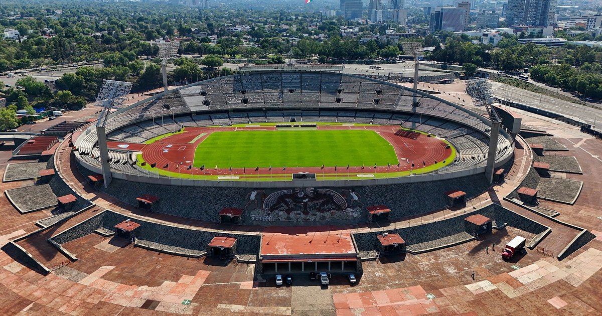 Pronóstico Pumas vs Tigres: el Estadio Olímpico Universitario, casa de los Pumas, visto desde el aire